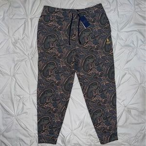Polo Ralph Lauren All Over Paisley Print Graphic Fleece Jogger Sweatpants Rare